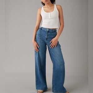 Dreamy Drape Stretch Curvy Super High-Waisted Baggy Wide Leg Jeans